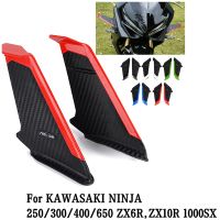 Motorcycle Winglet Aerodynamic Spoiler Wing Kit Fit for Kawasaki Ninja 250 300 400 650 ZX6R ZX10R Motorcycle Decoration Sticker