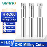 YIFINO HRC66 3-ฟัน Endmills ทังสเตนเหล็กอัลลอยด์ด้ายตัด CNC เครื่องจักรกลตัดเครื่องมือ M2M3M4M5M6M8