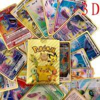 【LZ】 27Pcs Pikachu Cards Spain English 3D Shining Rainbow Cards Gold Silver Black V Vmax Pokemon Charizard Trading Game Battle Card