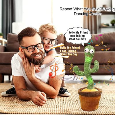 Upgrade Electronic Dancing Cactus Singing Dancing Decoration Gift For Kids Funny Early Education Plush Repeat What You Say