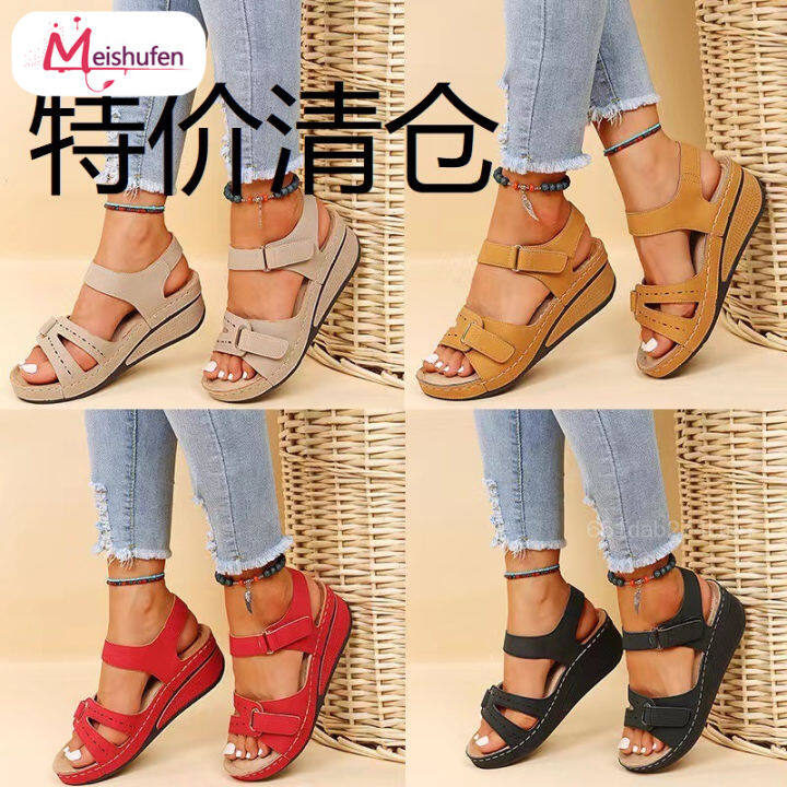 Wedge open sale toe sandals