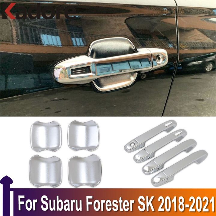 ฝาครอบช่องแอร์ที่จับประตูด้านข้างสำหรับ-subaru-forester-sk-2018-2019-2020-2021ตกแต่งภายนอกโครเมี่ยม