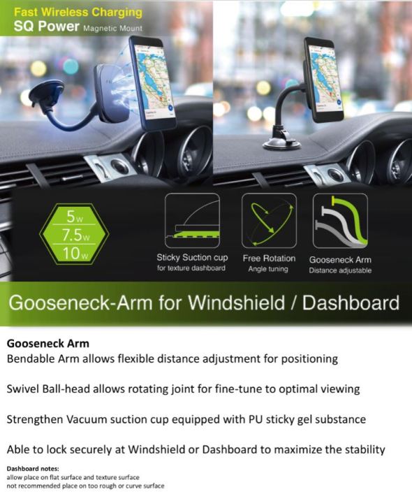 capdase-sq-power-fast-wireless-charging-magnetic-mount-gooseneck-arm-for-windshield-dashboard