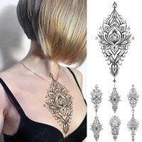 CW LotusWaterproof TemporaryStickerMenChest Arm Mandala Mehndi Flash TattoMenFake Tatoo