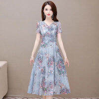 BYBO1178 [80-180 Jin] Slimming เยาว์ชุดสตรีฤดูร้อนแฟชั่นใหม่อารมณ์กลางดอกไม้ A-Line Dress