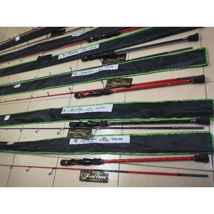 reel WOLFVERI STORM FORCE 6'0 SOLID CARBON JIGGING ROD Lazada
