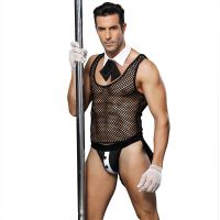 Mens Role Play Sexy Manservant Waiter uniform Lingerie Set Cosplay Uniform Dance Costume Outfit