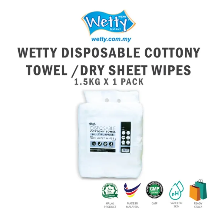 Wetty disposable cottony towel/dry sheet wipes for multipurpose use