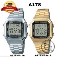 CASIO ของแท้ รุ่น A178WA-1A A178WGA-1A นาฬิกาข้อมือ และใบประกัน 1ปี  A178WA  A178WGA A178