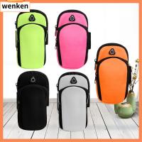 WENKEN นีโอพรีน เคสปลอกแขนกีฬา สีดำสีฟ้าสีเขียว กันน้ำกันน้ำได้ ถุงแขน ทนทานต่อการใช้งาน ตาข่ายระบายอากาศได้ พร้อมช่องหูฟัง สากลสากลสากล