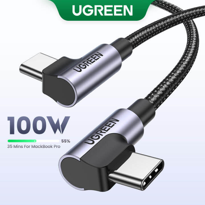 UGREEN 100W 5A USB C to USB C Cable Right Angle PD Fast Charge Type C