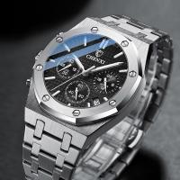 Chronograph Watches Men Silver Stainless Steel Waterproof Multi Function Calendar nd Chenxi Business Casual Sport Male Watch