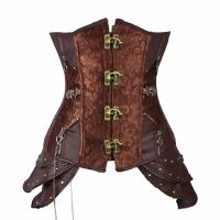 【DT】hot！ Wechery Steampunk Corset Gothic Bustier Waist Sheath Boned Korsett Leather Corselet Underbust Corsage