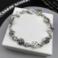 [TOP]Chromes Hearts 925 sterling silver high quality S925 sterling silver cross bracelet retro dice bracelet