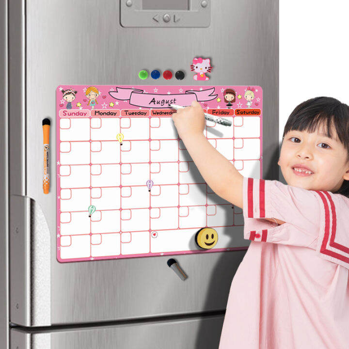 threetrees A3 Weekly & Monthly Planner Whiteboard Fridge