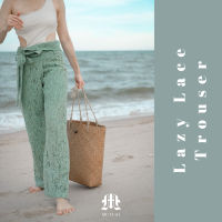 Mutual Lazy Lace Wrap Pants - กางเกงลูกไม้เอวผูก