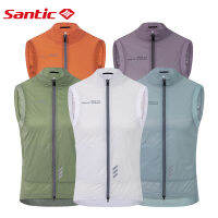 Santic เสื้อกั๊กปั่นจักรยานน้ำหนักเบาสำหรับผู้ชาย,เสื้อกันลมมืออาชีพระบายอากาศผ้าไม่รันโมโนสำหรับฤดูใบไม้ผลิฤดูร้อน W3C07035แจ็คเก็ตสำหรับปั่นจักรยาน