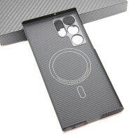 600D Fine Fiber Case สำหรับ Samsung Galaxy S22Ultra แผ่นเหล็กฝังตัว Magnetic Car Support Magsafe Aramid Fiber Shell