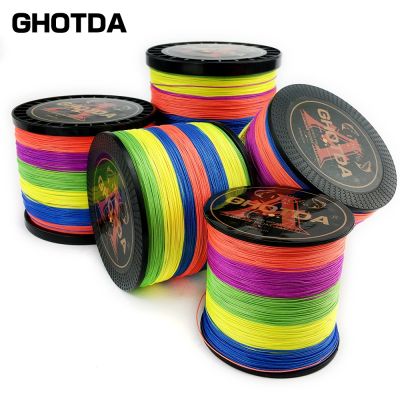 （A Decent035）GHOTDA 12/9/8 Strands 1000M 500M 300M 100M PE Braided Fishing Line Japan Multicolour Weave Superior Extreme Super Strong