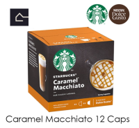 STARBUCKS CARAMEL MACCHIATO  สตาร์บัคส์ คาราเมล แมคคิอาโต้  BY NESCAFE DOLCE GUSTO STARBUCK 12แคปซูล/กล่อง BBE:29/02/2024