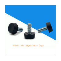 20PCS 1/4Inch-15 Thread Adjustable Furniture Levelers Screw Feet Furniture Legs Black