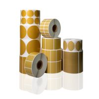 Brown Kraft Color Thermal Sticker Round Adhesive Thermal Label Sticker Paper Supermarket Price Blank Label Direct Print Labels