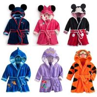 Boys Girls Coral Fleece Bathrobes, Kids Cartoon Gown, Multicolor Children Print Gown Sale Boys Girls Clothing Robes