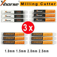 3ชิ้นล็อต1.0มม. 1.5มม. 2.0มม. 2.5mm1.52.5มม. เครื่องตัดกัดสำหรับ Xhorse CONDOR XC-MINI,Dolphin XP005 XP005L เครื่องตัดกุญแจ