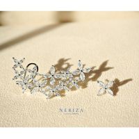 Neriza Jewelry/ต่างหูเพชรสังเคราะห์ ประกายเทียบเท่าเพชรแท้ จัดส่งฟรีพร้อมกล่อง รหัสNE061