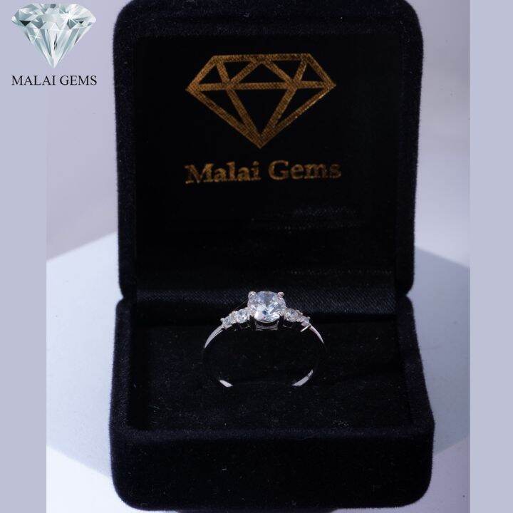 malai-gems-แหวนเพชร-เงินแท้-925-เคลือบทองคำขาว-ประดับเพชรสวิส-cz-รุ่น-221-r19522-แถมกล่อง-แหวนเงินแท้-แหวนเงิน-แหวน