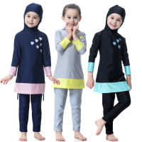 Muslin Girl child swimsuit swimwear Islamic Children Two-piece girl kids hijab for muslim girl beach swimming suit