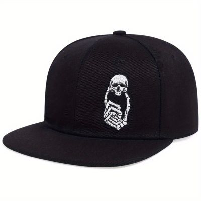 Mens Cartoon Embroidered Hip-hop Hat Snapback Flat Brim Hats Tourist Cap Outdoor Driving Caps Truck Driver Accessories