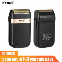 Kemei USB ชาร์จเครื่องโกนหนวดไฟฟ้าสำหรับผู้ชายคู่ใบมีดมีดโกนหนวดกันน้ำเครา T rimmer