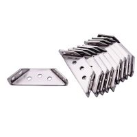 ┅♀ 5/10 Pieces Stainless Steel Angle Code Corner Braces Trapeziform Angle Shelf Brackets for Wood Chair Bookshelf Board Window