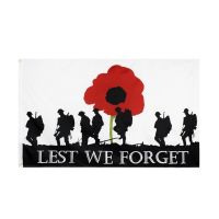 3x5 Feet LEST WE FORGET Flag ANZAC Poppy Remembrance Day Flag with 2 Brass Grommets  Power Points  Switches Savers