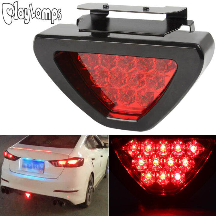 car lights Universal F1 Style 12 LED Red Rear Tail Third Brake Stop