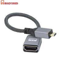 ตัวแปลงที่เข้ากันได้กับไมโคร HDMI 20ซม. สายถักไนลอนรองรับไมโคร HDMI สำหรับจอภาพ HDTV กล้อง