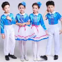 Spot parcel post Childrens Costume Spring Performance Wear Primary and Secondary School Students Red Scarf Chorus Clothing Gauze Skirt Poetry Recitation Red Song Comition