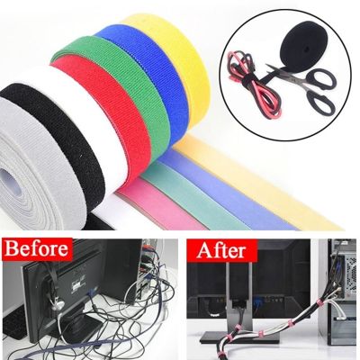 5 Meter/Roll Width 10mm Nylon Cable Ties Power Wire Loop Tape Multifunction Nylon Straps Fastener Reusable