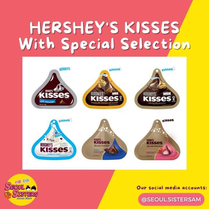 HERSHEY'S Kisses Milk Chocolate Cookies Cream Almond Strawberry Truffle ...