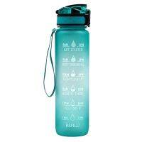 33Oz Water Bottle with Time Stamp Water Bottle, Leak-Proof Flip Cap Detachable Straw Suitable for Exercise Camping