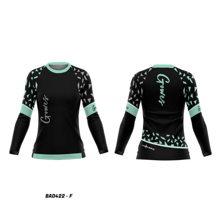 Kaos Baju Jersey Olahraga Sepeda Gunung Mtb Wanita Lengan Panjang Dryfit Full Print Custom Hijau