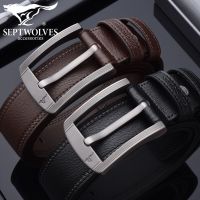 Septwolves authentic belt male pin buckle leather mens leather belt young people leisure young han edition tide belt --皮带230714♗✔◎