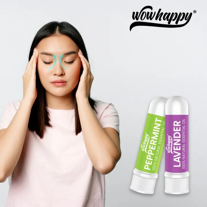 Wowhappy Essential Oil Nasal Inhaler Peppermint Lavender for congestion