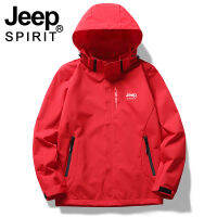 JEEP SPIRIT เสื้อผ้าสำหรับกลางแจ้งแนวชนบทชุดเล่นสกีผู้ชายกันลมฤดูใบไม้ผลิและฤดูใบไม้ร่วง