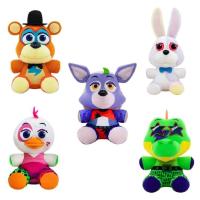 （HOT)Anime Fnaf At Five Nights Security Breach Series Foxy Bonnie Fazbear Plush Figures Fazbear Bear Stuffed Dolls Toys For Kids