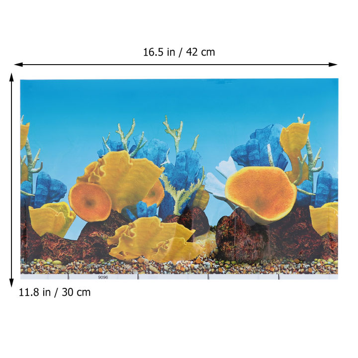 sundom-วอลล์เปเปอร์ตู้ปลาแบบมีกาวสองหน้าภาพตกแต่งจำลองสติ๊กเกอร์ติดผนังใต้น้ำตกแต่งฉากหลัง