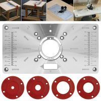 ZHENING W/Miter Gauge แผ่นบอร์ดแทรกตัดแต่งเครื่องม้านั่งทำงานกระดานพลิกแผ่นหนุนโต๊ะแผ่นแทรกงานไม้เราเตอร์แผ่นแกะสลักโต๊ะกระดานพลิก