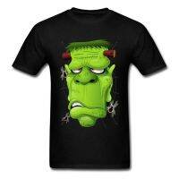 Frankenstein Ugly Portrait And Spiders Men Tshirts Printed Shirts Valentine Day Cotton Crew Neck