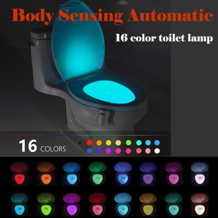 16 Colored Toilet Night Light Bathroom Toilet Automatic Motion